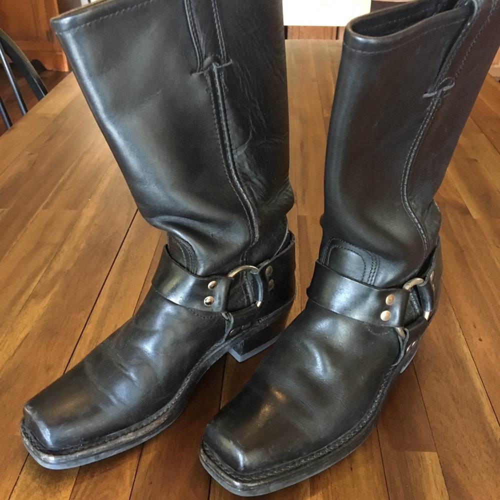 Frye leather harness boots
